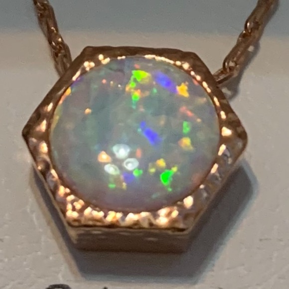 Opal Necklace. 14k Rose Gold Over Sterling Silver 18” NWT and Original Box - Picture 12 of 12